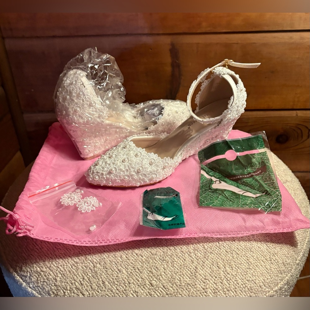 CRYSTAL QUEEN WEDGE HEEL WEDDING SHOES